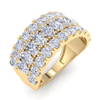 2 Carat Lab Grown Diamond Band Ring In 14K Yellow Gold