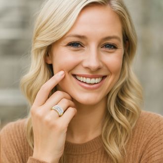 2 Carat Lab Grown Diamond Band Ring In 14K Yellow Gold