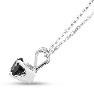 1/4ct Black Diamond Solitaire Pendant in 14k White Gold
