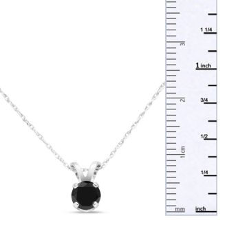 1/4ct Black Diamond Solitaire Pendant in White Gold