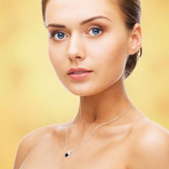 1/4ct Black Diamond Solitaire Pendant in 14k White Gold
