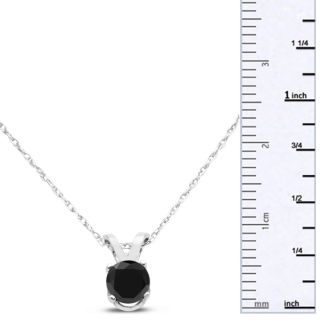 1/3ct Black Diamond Solitaire Pendant in 14k White Gold