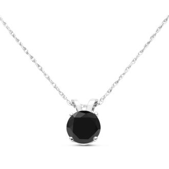 1/2ct Black Diamond Pendant in White Gold
