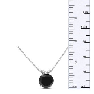 3/4ct Black Diamond Solitaire Pendant in 14k White Gold