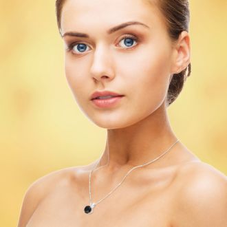 3/4ct Black Diamond Solitaire Pendant in 14k White Gold
