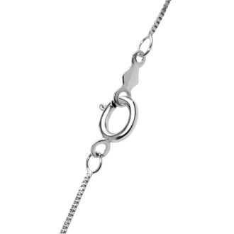 1/10 Carat Blue and White Diamond Baby Whale Necklace In Sterling Silver, 18 Inches