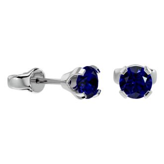 1/2 Carat Sapphire Stud Earrings In White Gold