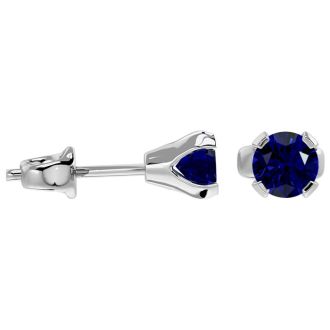 1/2 Carat Sapphire Stud Earrings In White Gold
