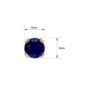 0.60 Carat Blue Sapphire Stud Earrings in Yellow Gold