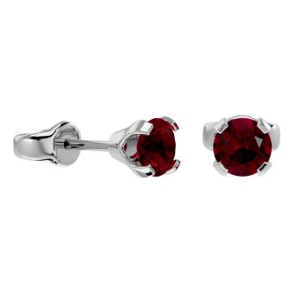 1/2 Carat Ruby Stud Earrings In White Gold