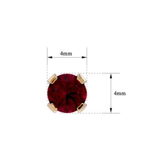 0.60 Carat Ruby Stud Earrings in Yellow Gold