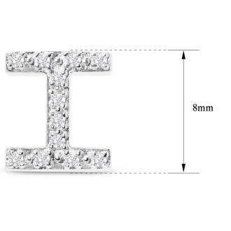 Sterling Silver Letter I Initial Earrings With Diamonds – Personalized Initial Jewelry