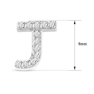 Sterling Silver Letter J Initial Earrings With Diamonds – Personalized Initial Jewelry