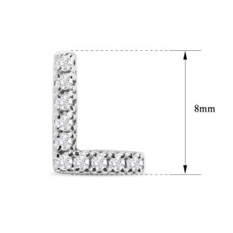 Sterling Silver Letter L Initial Earrings With Diamonds – Personalized Initial Jewelry
