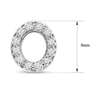 Sterling Silver Letter O Initial Earrings With Diamonds – Personalized Initial Jewelry