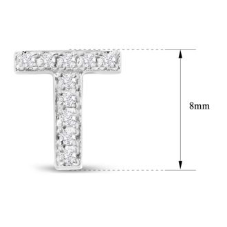 Sterling Silver Letter T Initial Earrings With Diamonds – Personalized Initial Jewelry