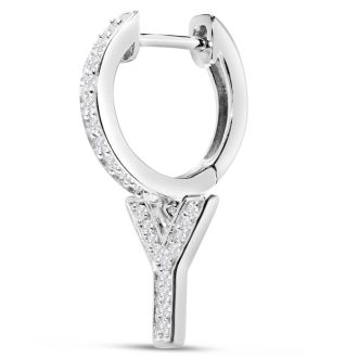 Sterling Silver Letter Y Initial Earrings, Diamond Drop Earrings – Personalized Initial Jewelry