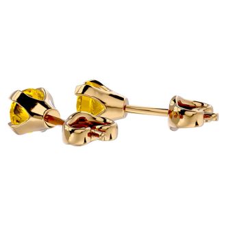 0.60 Carat Citrine Stud Earrings in Yellow Gold