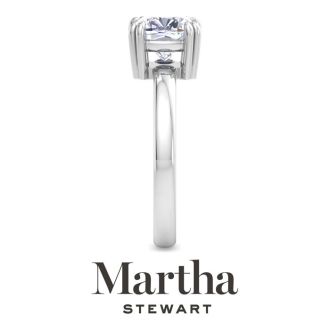 Martha Stewart 2 Carat Cushion Cut Lab Grown Diamond Solitaire Engagement Ring In Sterling Silver