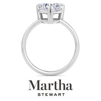 Martha Stewart 2 Carat Heart Shape Lab Grown Diamond Solitaire Engagement Ring In Sterling Silver