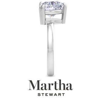Martha Stewart 3 Carat Heart Shape Lab Grown Diamond Solitaire Engagement Ring In Sterling Silver