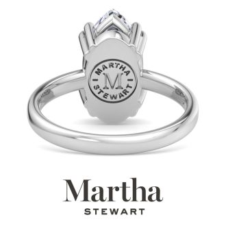Martha Stewart 2 Carat Marquise Shape Lab Grown Diamond Solitaire Engagement Ring In Sterling Silver