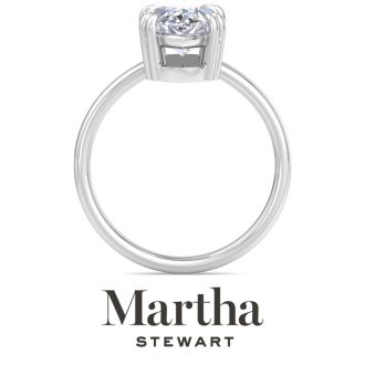 Martha Stewart 3 Carat Marquise Shape Lab Grown Diamond Solitaire Engagement Ring In Sterling Silver