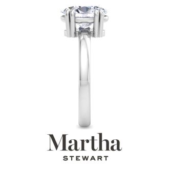 Martha Stewart 2 Carat Oval Shape Lab Grown Diamond Solitaire Engagement Ring In Sterling Silver