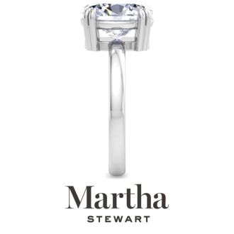 Martha Stewart 3 Carat Oval Shape Lab Grown Diamond Solitaire Engagement Ring In Sterling Silver
