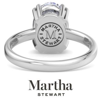 Martha Stewart 3 Carat Oval Shape Lab Grown Diamond Solitaire Engagement Ring In Sterling Silver
