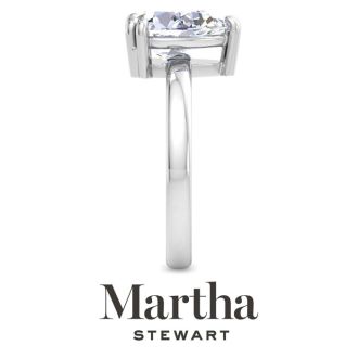 Martha Stewart 2 Carat Pear Shape Lab Grown Diamond Solitaire Engagement Ring In Sterling Silver