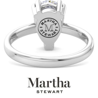 Martha Stewart 2 Carat Pear Shape Lab Grown Diamond Solitaire Engagement Ring In Sterling Silver