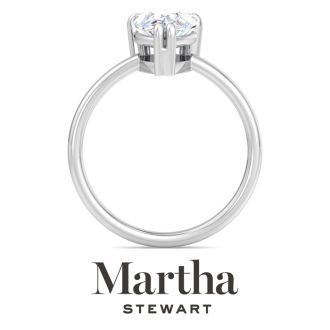 Martha Stewart 2 Carat Pear Shape Lab Grown Diamond Solitaire Engagement Ring In Sterling Silver