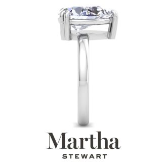 Martha Stewart 3 Carat Pear Shape Lab Grown Diamond Solitaire Engagement Ring In Sterling Silver