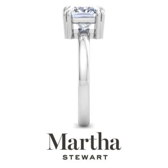 Martha Stewart 2 Carat Princess Cut Lab Grown Diamond Solitaire Engagement Ring In Sterling Silver