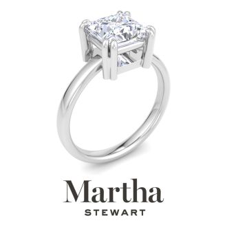 Martha Stewart 2 Carat Princess Cut Lab Grown Diamond Solitaire Engagement Ring In Sterling Silver