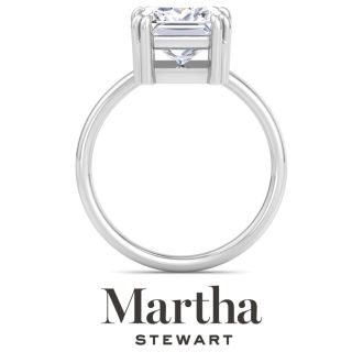 Martha Stewart 3 Carat Princess Cut Lab Grown Diamond Solitaire Engagement Ring In Sterling Silver