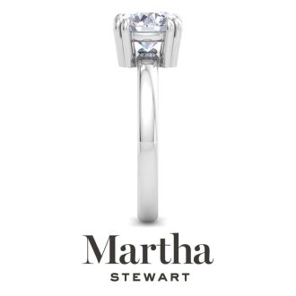 Martha Stewart 2 Carat Round Shape Lab Grown Diamond Solitaire Engagement Ring In Sterling Silver