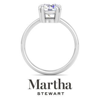 Martha Stewart 2 Carat Round Shape Lab Grown Diamond Solitaire Engagement Ring In Sterling Silver
