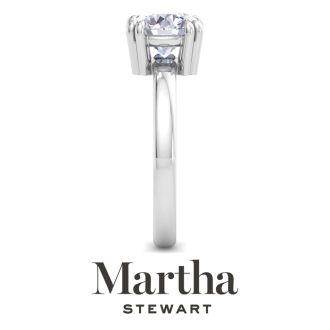 Martha Stewart 2 Carat Round Shape Lab Grown Diamond Solitaire Engagement Ring In Sterling Silver