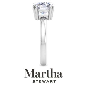 Martha Stewart 3 Carat Round Shape Lab Grown Diamond Solitaire Engagement Ring In Sterling Silver