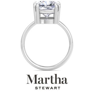 Martha Stewart 5 Carat Cushion Cut Lab Grown Diamond Solitaire Engagement Ring In Sterling Silver