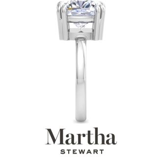Martha Stewart 5 Carat Cushion Cut Lab Grown Diamond Solitaire Engagement Ring In Sterling Silver