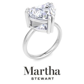 Martha Stewart 5 Carat Heart Shape Lab Grown Diamond Solitaire Engagement Ring In Sterling Silver