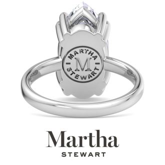 Martha Stewart 5 Carat Marquise Shape Lab Grown Diamond Solitaire Engagement Ring In Sterling Silver
