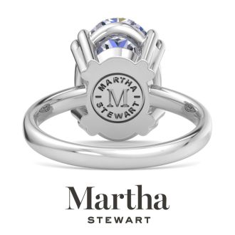Martha Stewart 5 Carat Oval Shape Lab Grown Diamond Solitaire Engagement Ring In Sterling Silver