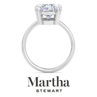 Martha Stewart 5 Carat Oval Shape Lab Grown Diamond Solitaire Engagement Ring In Sterling Silver