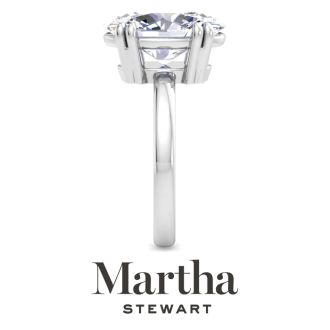 Martha Stewart 5 Carat Oval Shape Lab Grown Diamond Solitaire Engagement Ring In Sterling Silver