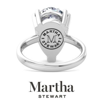Martha Stewart 5 Carat Pear Shape Lab Grown Diamond Solitaire Engagement Ring In Sterling Silver