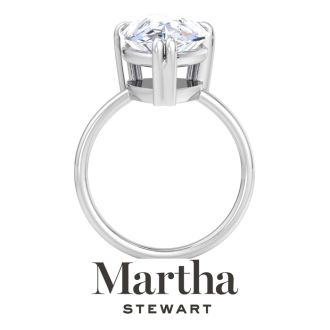 Martha Stewart 5 Carat Pear Shape Lab Grown Diamond Solitaire Engagement Ring In Sterling Silver